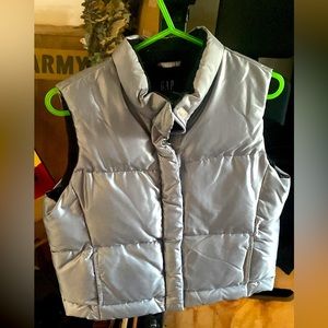 Silver puffer vest